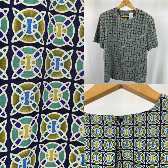 Vintage 80s "Stained Glass" Blouse - Picture 1 of 8